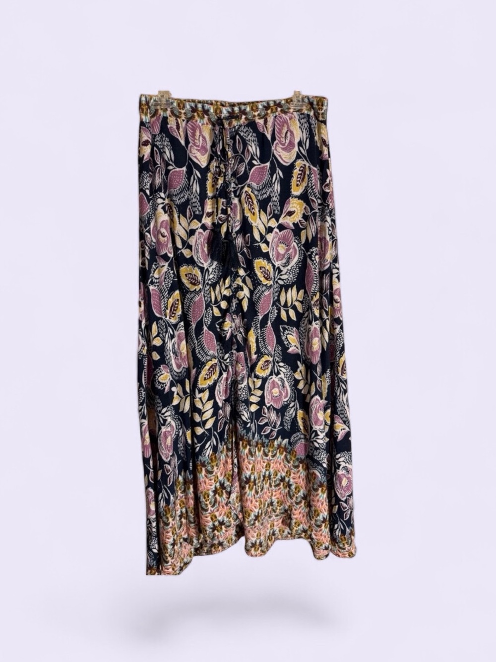 John Paul Richard Blue, Pink, and Yellow Floral Boho Maxi Skirt Sz Med